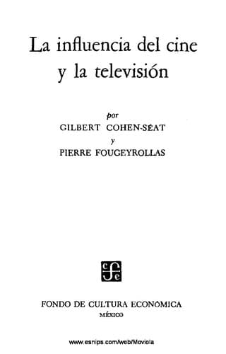 Portada de La influencia del cine y la television