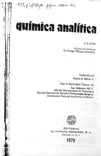 Portada de Quimica analitica