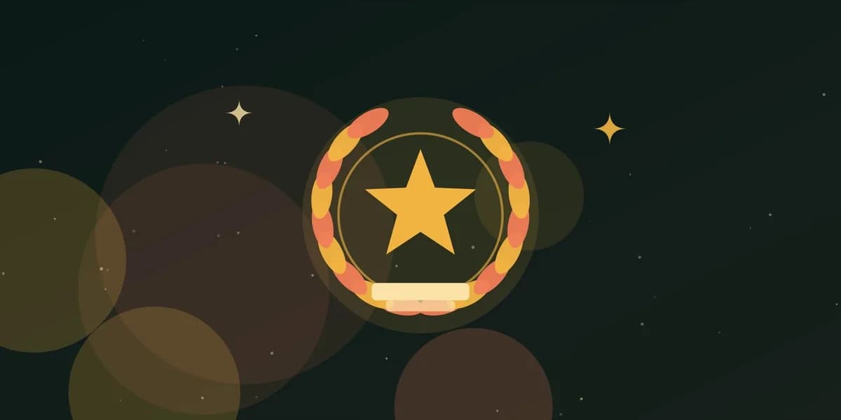Ilustración de una corona de laurel con una estrella, símbolo de premio