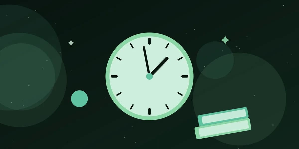 Ilustración de un reloj y un libro: el tiempo para leer