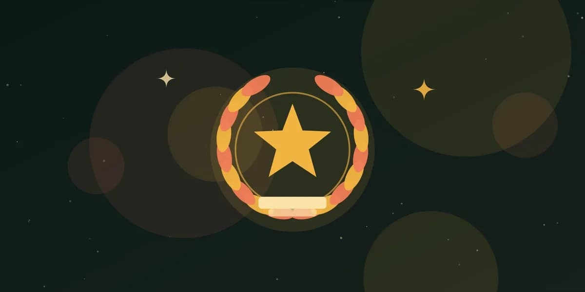 Ilustración de una corona de laurel con una estrella, símbolo de premio