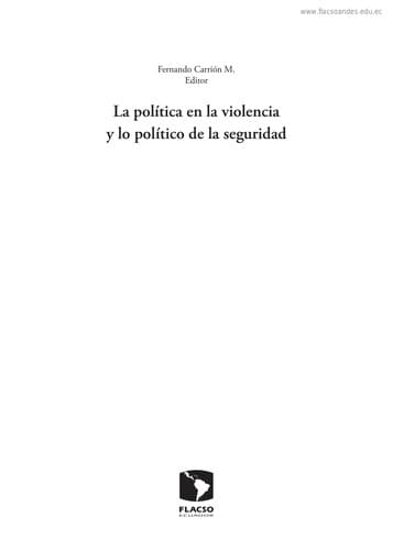Portada de La política en la violencia y lo político de la seguridad