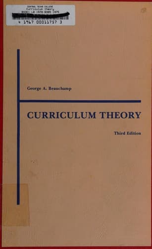 Portada de Curriculum theory