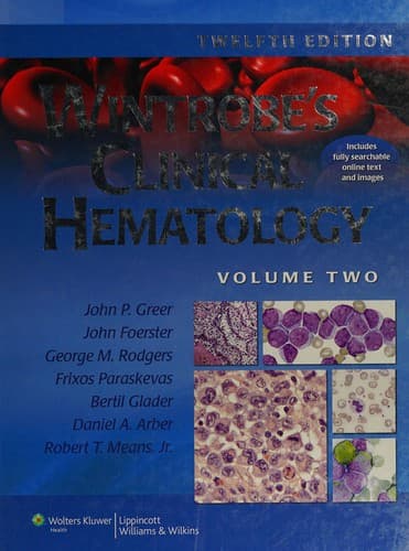 Portada de Wintrobe's clinical hematology.