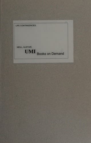 Portada de Life contingencies
