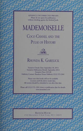 Portada de Mademoiselle