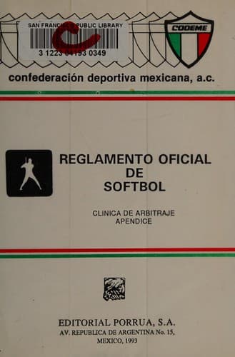 Portada de Reglas oficiales de softbol