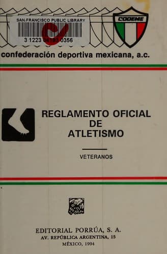 Portada de Reglas oficiales de atletismo