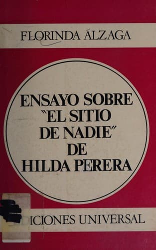 Portada de Ensayo sobre "El sitio de nadie" de Hilda Perera