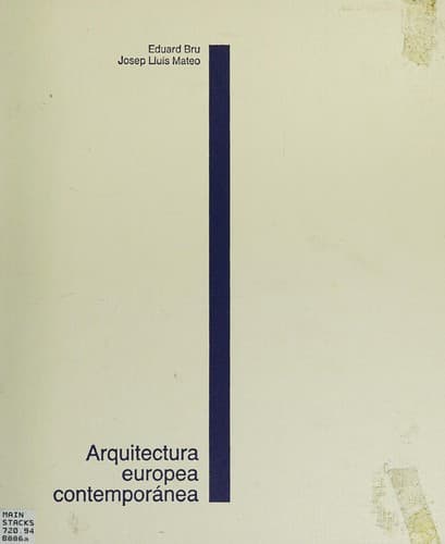 Portada de Arquitectura Europea Contemporanea