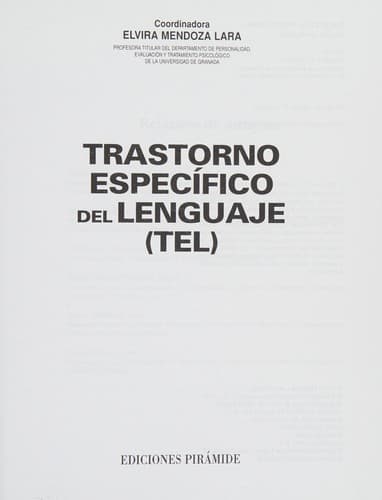Portada de Trastorno Especifico Del Lenguaje,tel (Psicologia)