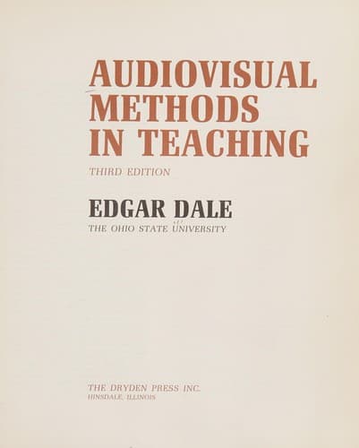 Portada de Audiovisual methods in teaching