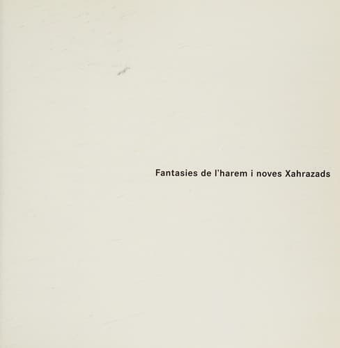 Portada de Fantasies de l'harem i noves Xahrazads