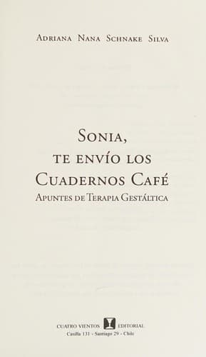 Portada de Sonia, te envío los cuadernos café