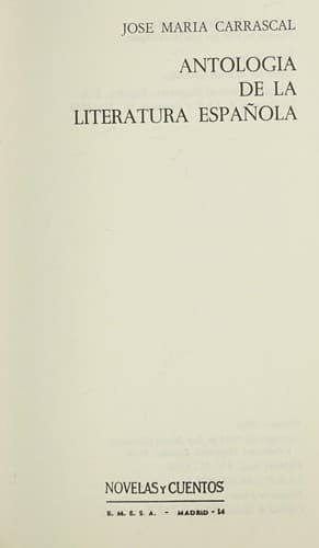 Portada de Antología de la literatura española