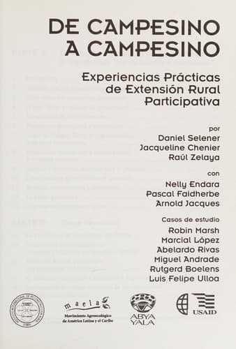 Portada de De campesino a campesino