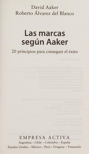 Portada de Marcas Segun Aaker