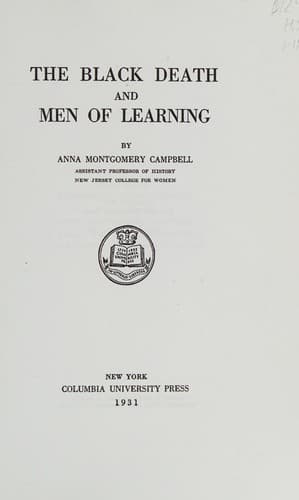 Portada de The black death and men of learning