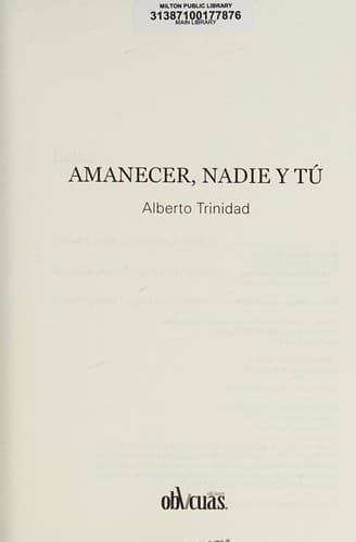 Portada de Amanecer, nadie y tu