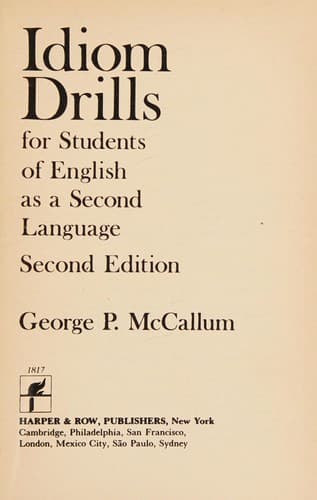 Portada de Idiom drills for students of English as a second language