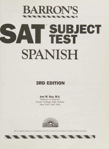Portada de SAT subject test