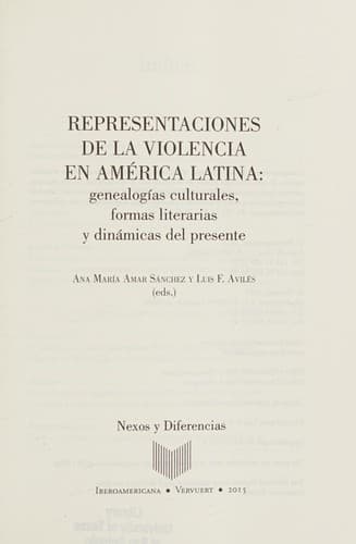 Portada de Representaciones de la violencia en América Latina