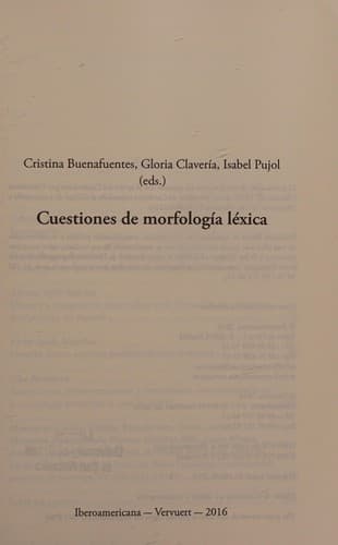 Portada de Cuestiones de morfología léxica
