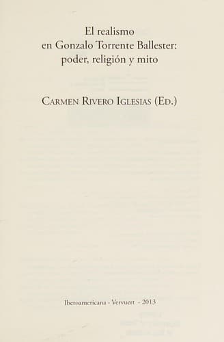 Portada de El realismo en Gonzalo Torrente Ballester