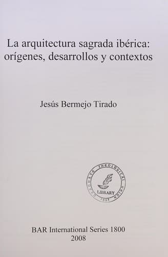 Portada de La arquitectura sagrada ibérica