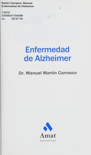 Portada de Enfermedad de alzheimer