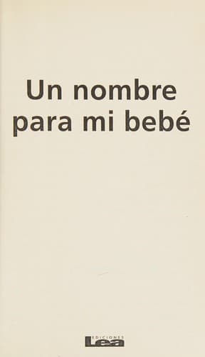 Portada de Un nombre para mi bebé