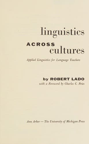 Portada de Linguistics across cultures