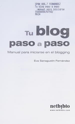 Portada de Tu blog paso a paso