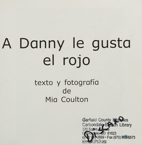 Portada de A Danny le gusta el rojo