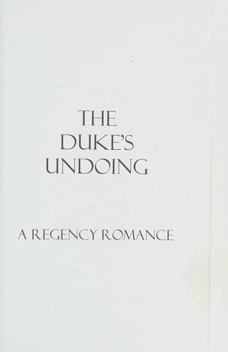 Portada de The duke's undoing