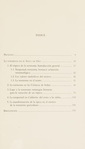 Portada de La tormenta en el Siglo de Oro: variaciones funcionales de un topico