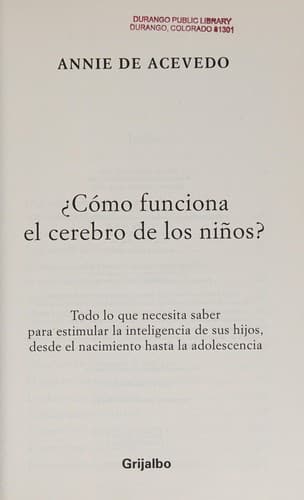 Portada de Cómo Funciona el Cerebro de Los niños / How Does the Brain of Children Work?