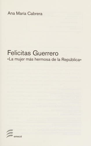Portada de Felicitas Guerrero