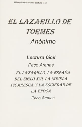 Portada de El Lazarillo de Tormes