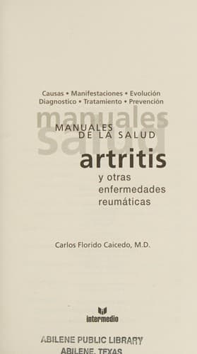 Portada de Artritis y otras enfermedades reumáticas