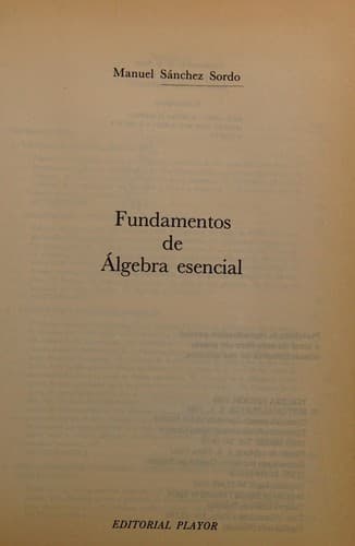 Portada de COMO DOMINAR EL ALGEBRA Esencial - FUNDAMENTOS DE ALGEBRA ESENCIAL