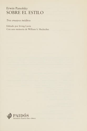 Portada de Sobre El Estilo