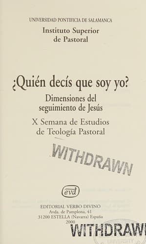 Portada de ¿Quién decís que soy yo?