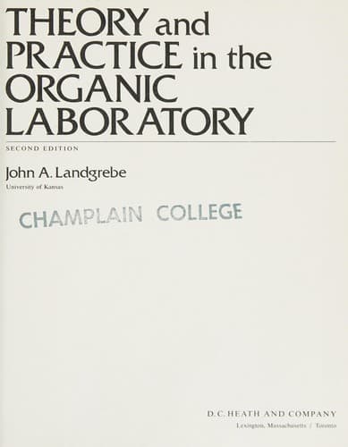 Portada de Theory and practice in the organic laboratory