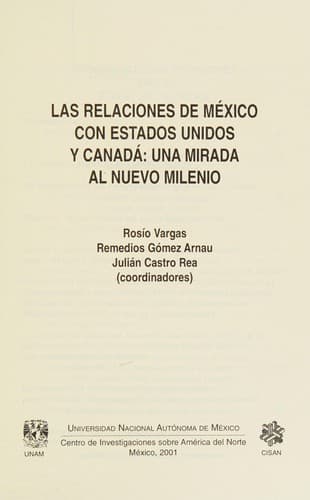 Portada de Las Relaciones de México con Estados Unidos y Canadá