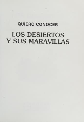 Portada de Los desiertos y sus maravillas