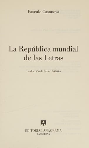 Portada de La Republica Mundial de Las Letras