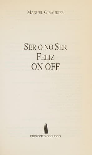 Portada de Ser o no ser feliz