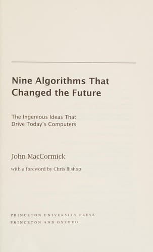 Portada de Nine algorithms that changed the future