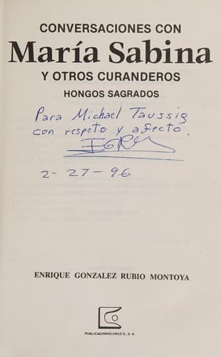 Portada de Conversaciones con María Sabina y otros curanderos : hongos sagrados